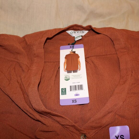 Orvis classic collection women's brown button up shirt Size XS - Picture 4 of 4
